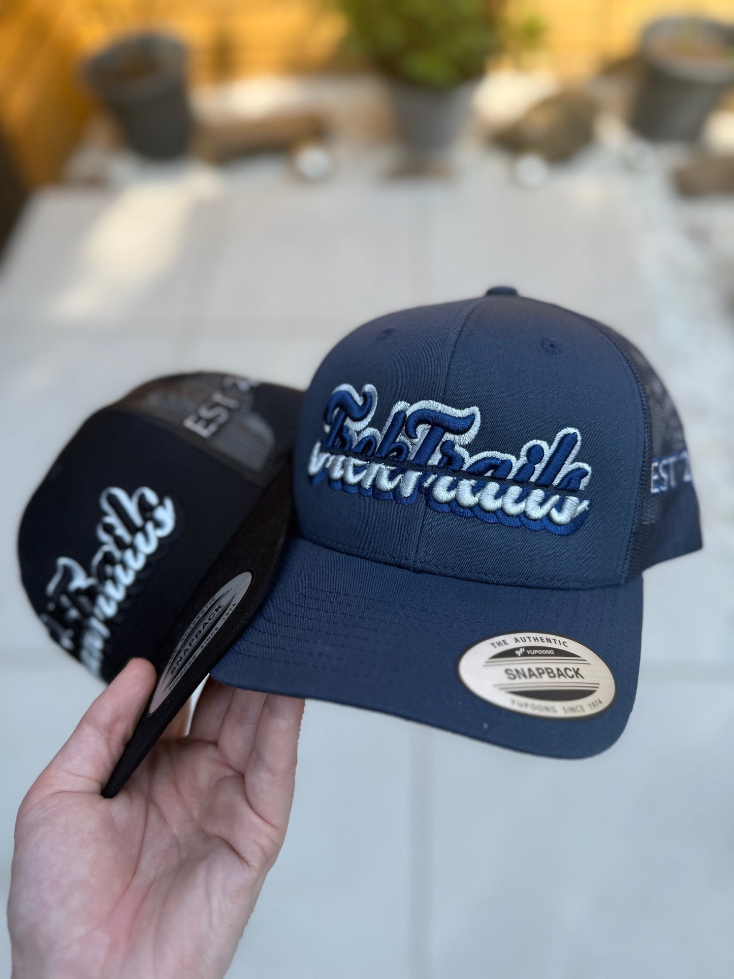 Navy TT SnapBack Cap - Electric Blue  / White 3D Foam (EST.24)