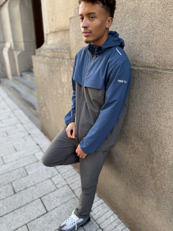 TRAIL - X Windbreaker Tidal Blue & Carbon Grey